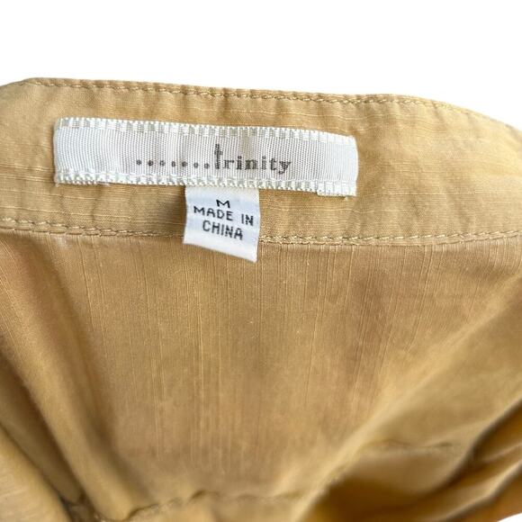 Vintage 72K Yellow Shift Shirt Dress Mini Short Sleeve Silk Cotton Blend Medium - Picture 6 of 7